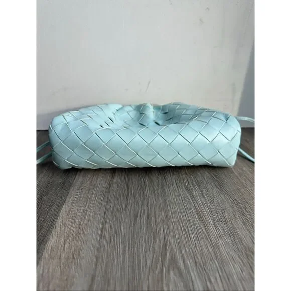 BOTTEGA VENETA Mini Pouch Intrecciato Crossbody Bag In Pale Blue $2500 - Picture 15 of 16